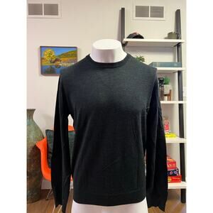 ISAIA Napoli Wool Crewneck Pullover Sweater in Forest Green - Size XL